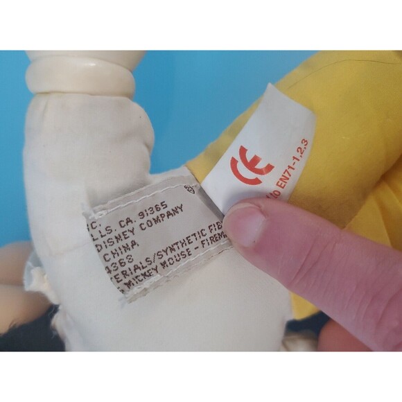 Vintage Mick Mouse 12" Plush Firefighter Red Boots Hat Applause - Picture 9 of 12